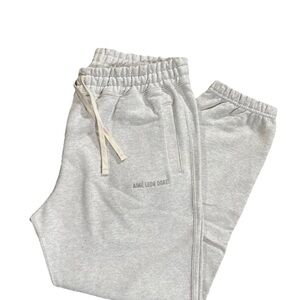 Men’s Aime Leon Dore ALD Light Gray Embroidered Logo Jogger Sweatpants Size XL